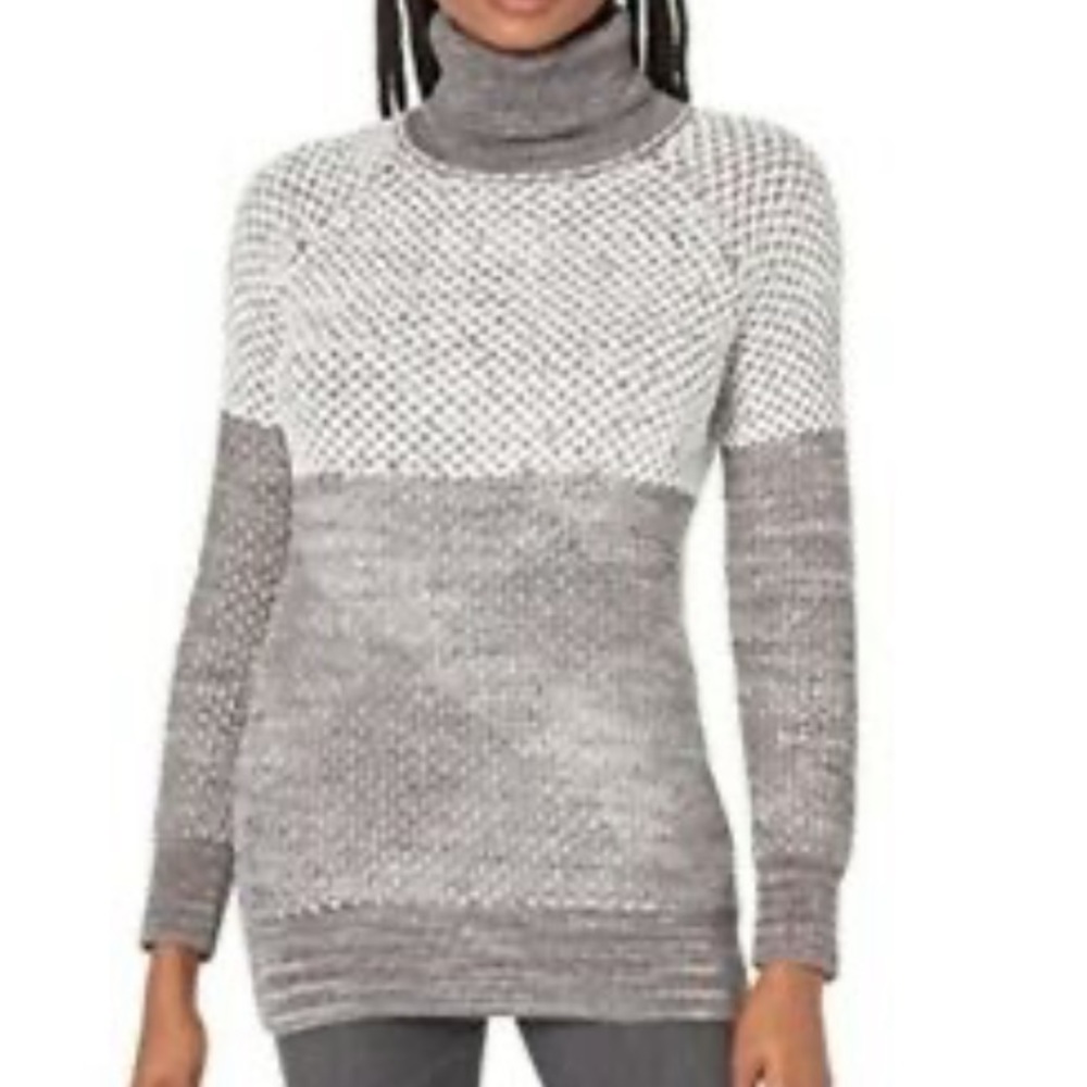 PRANA Abelle Gray Turtleneck Organic Cotton Sweater Tunic Size Small